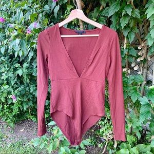🍂🍁 Solid One Piece Body Suit Long Sleeve Shirt